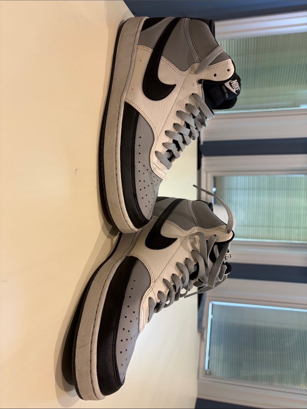 Nike Men’s White, Gray & Black High-Top Sneakers